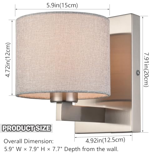 Modern Brushed Nickel Wall Sconces Set of 2 (2 Count)