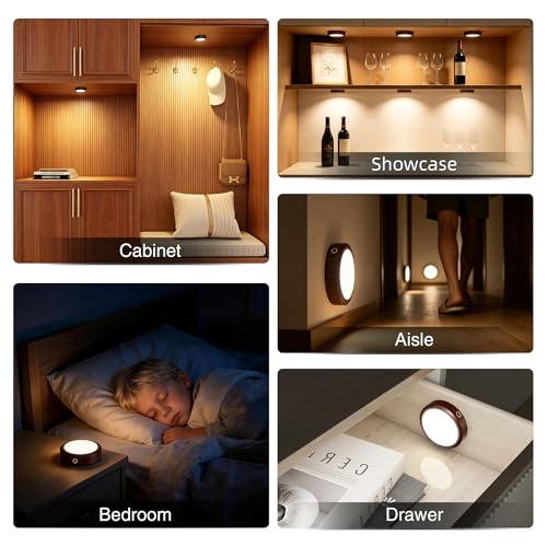 Puck Lights with Remote Control Rechargeable (4 Count)