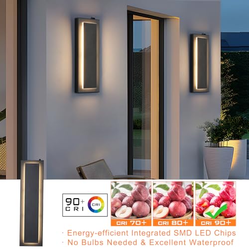 15.7'' Dusk to Dawn Outdoor Lights Modern LED Exterior Wall Lights