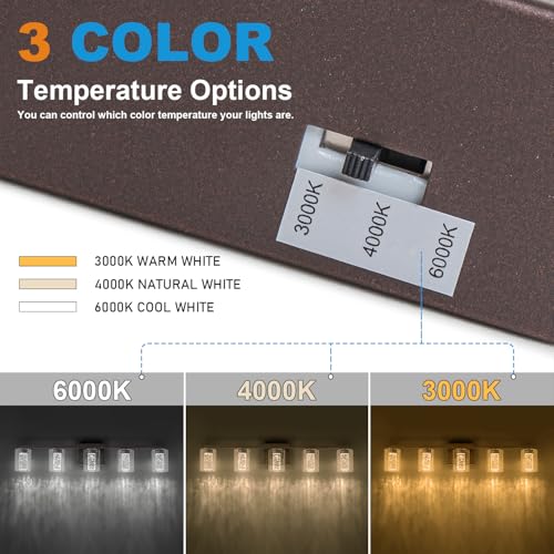 5 Light Bronze Vanity Light with 3 Color Modes