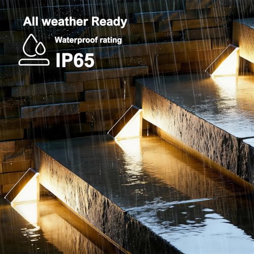 16 Pack Solar Step Lights Outdoor Waterproof