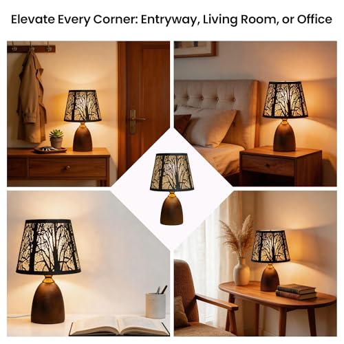 12.4" Rustic Forest Table Lamp