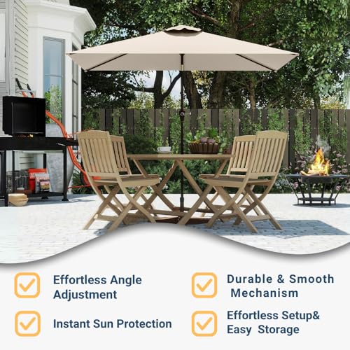 6.5' x 10' Rectangular Patio Umbrella Large Outdoor Market Umbrella w