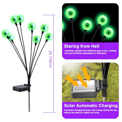 Halloween Decorations Outdoor Solar Scary Eyeball Lights (4 Count)