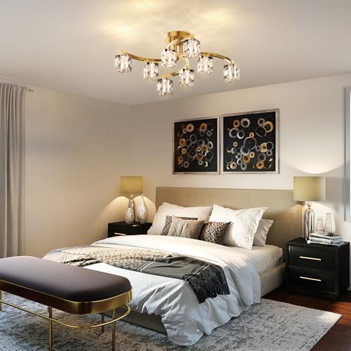 Semi Flush Mount Ceiling Light Fixture with 8