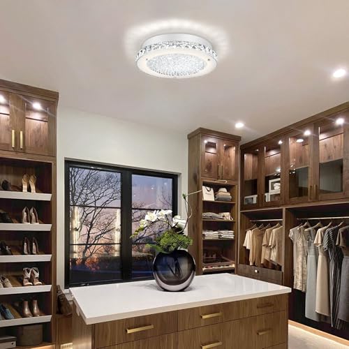 Crystal Ceiling Light Fixture LED Modern Bathroom Ceiling Light Fixtures