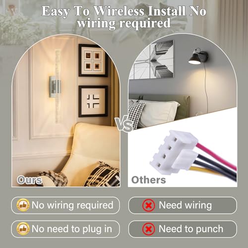 Battery Operated Wall Sconces Set of 2