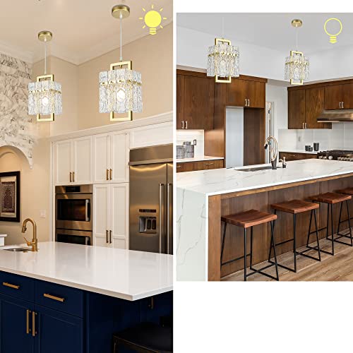 Gold Crystal Pendant Light for Kitchen Island