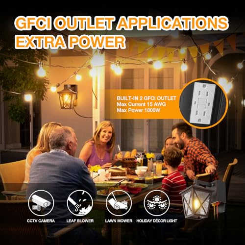 Porch Light with GFCI Outlet Aircraft Grade Aluminum Alloy Bronze 1PC