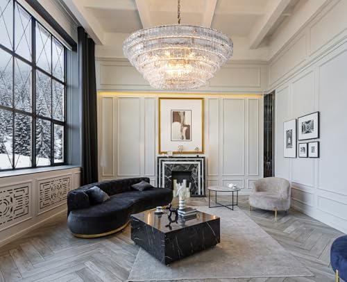 Clear Glass 47 inch Round Chandelier for Dining Room
