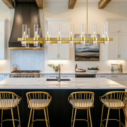 Modern Gold Linear Chandelier for Dining Room