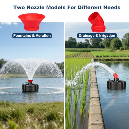 Pond Fountain Aerator with Timer 1HP 750W Floating Fountain Pump Stainless Steel Housing &100FT Power Cord