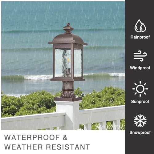 Dusk to Dawn Outdoor Post Lights Waterproof Aluminum Lamp Post Light Fixture ORB Finish Pole Lights Outdoor for Yard Patio Pathway Garden