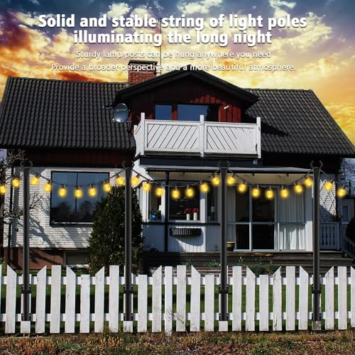 4 Pack String Light Poles (5 Foot)