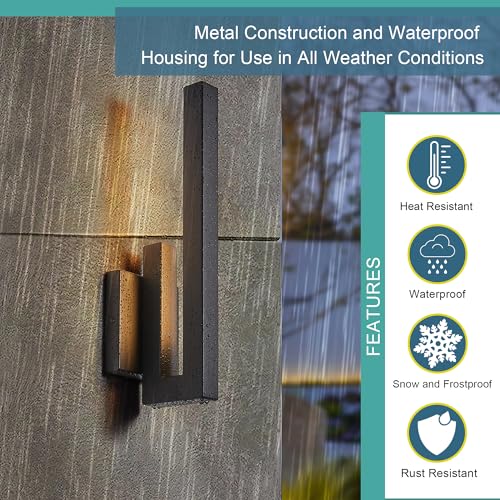 15" Ht Modern Minimalist Linear Outdoor Wall Light