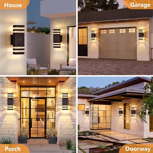 2 Pack Dusk to Dawn Outdoor Wall Lights (2 Count)
