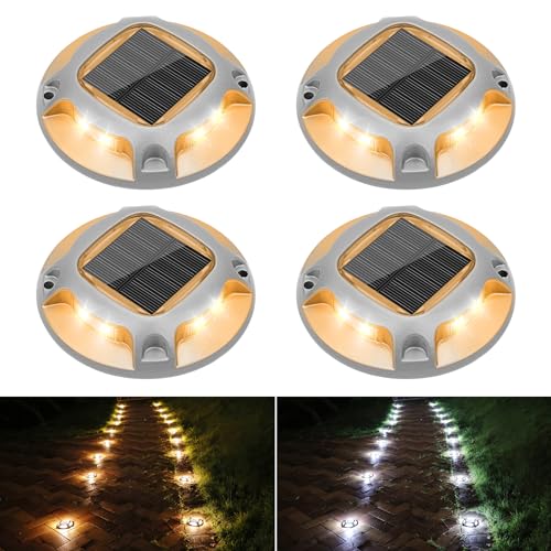 Solar Driveway Marker Lights Dock Marine Led Deck Outdoor 4 Pack (4 Count)