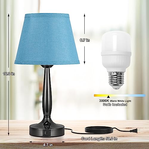 Touch Bedside Lamp for Bedroom with USB C Port