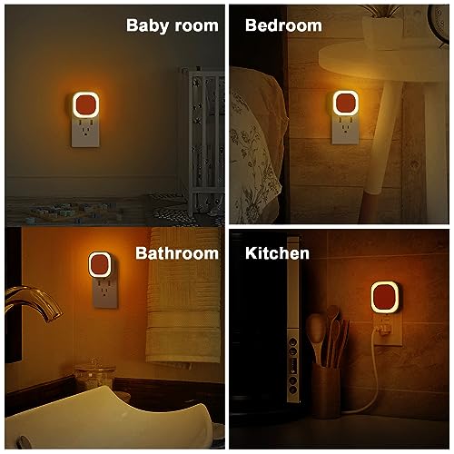 2 Pack Amber Night Light Plug into Wall (2 Count)