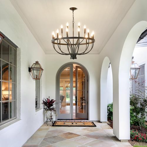 32 Inch Black Farmhouse Chandelier 18
