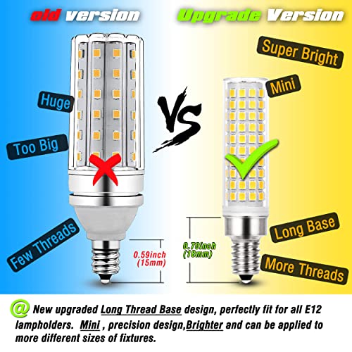 E12 100w LED Candelabra Bulbs Replacement C7 4000K Natural White (5 Count)