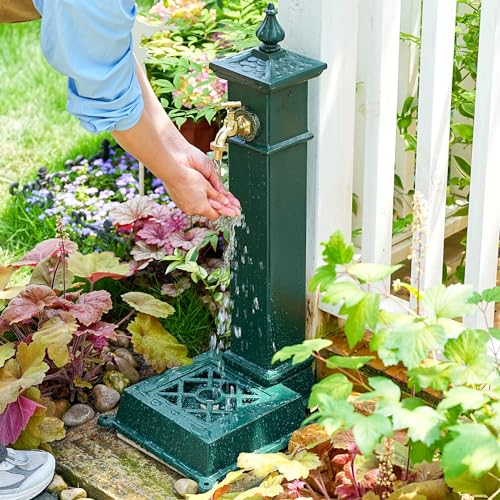 Freestanding Cast Iron Outdoor Water Column with Faucet