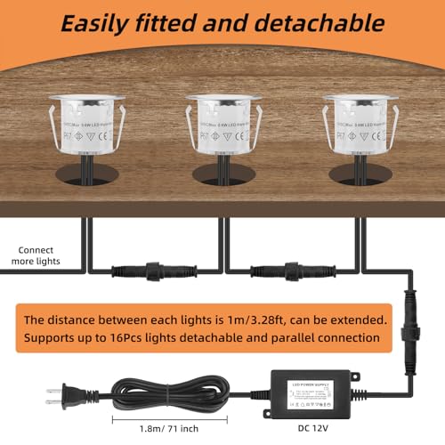 Recessed LED Deck Light Kits 16 Pack (16 Count)