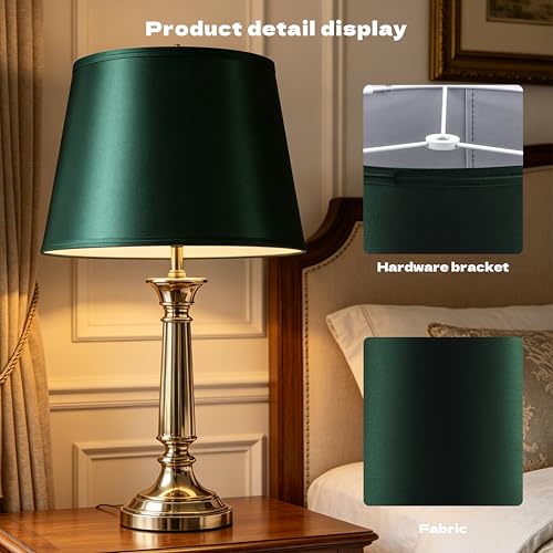 Dark Green Lamp Shadesfor Table Lamps Set of 2 Medium (2 Count)