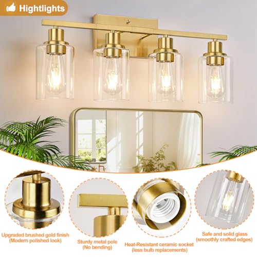 4 Light Bathroom Light Fixtures (4 Count)