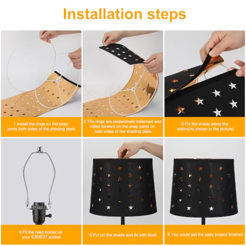 Empire Lamp Shades Set of 2 (Black&Star)
