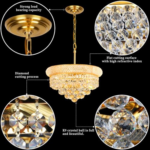 Gold Crystal Chandeliers for Dining Room