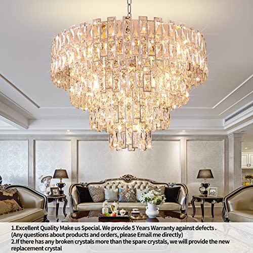 32 Inch Gold Luxury Crystal Chandelier for Dining Room