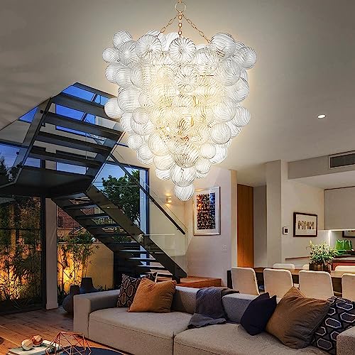 Bubble Ball Swirled Glass Chandelier Large
