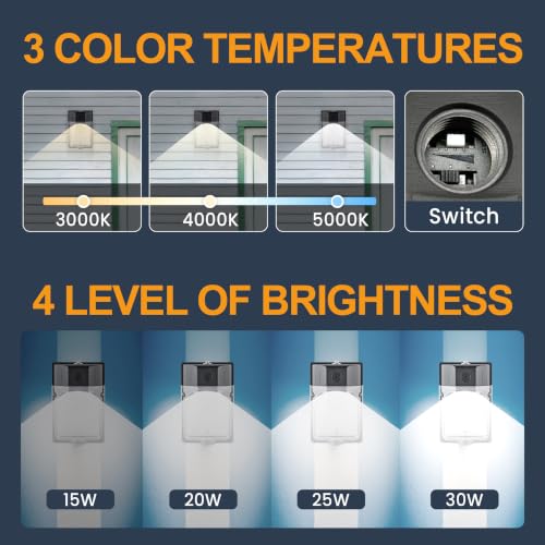 30W LED Wall Pack Light with Photocell 2Pack (2 Count)