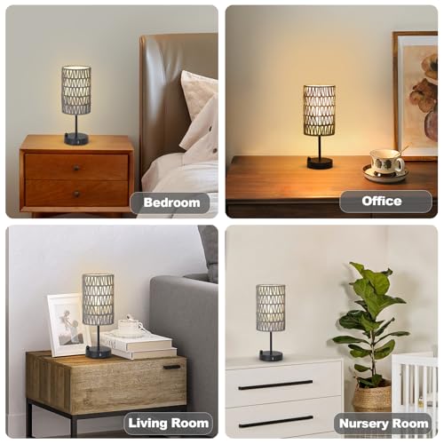 Touch Bedside Lamp For Bedroom with Bulb