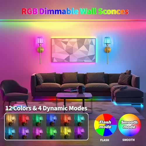 Battery Operated Crystal Wall Sconce Set of 2 (2 Count)
