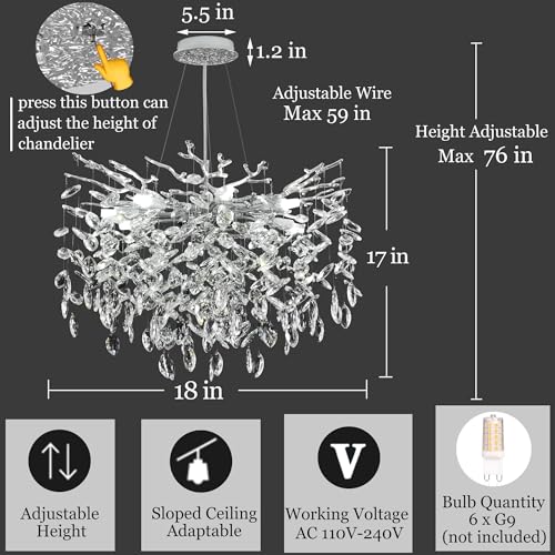 Tree Branch Chandelier Modern Crystal Pendant Light