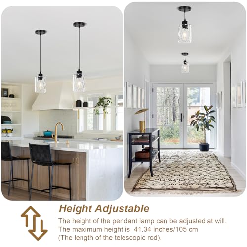2 Pack Black Pendant Lights Kitchen Island (2 Count)
