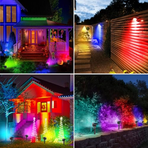 Solar Spot Lights Outdoor Color Changing (6 Count)