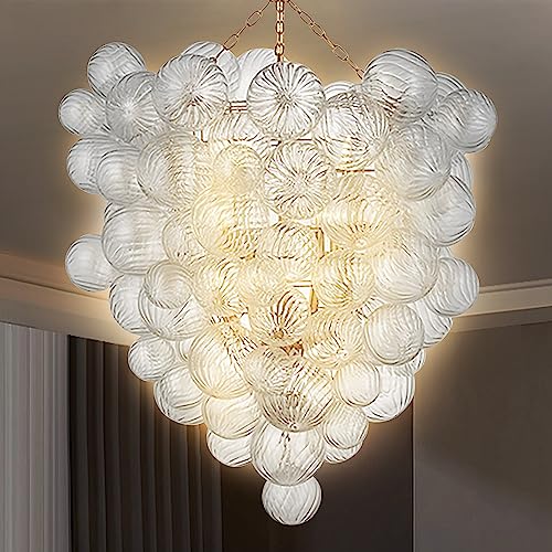 Bubble Ball Swirled Glass Chandelier Large