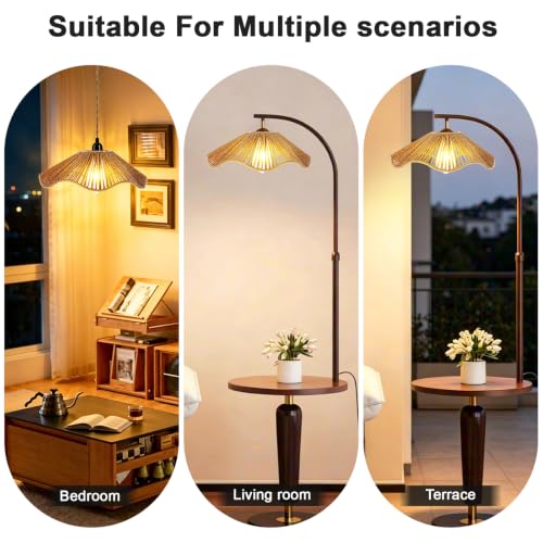 4 Pcs Wavy Rattan Lamp Shades (4 Count)