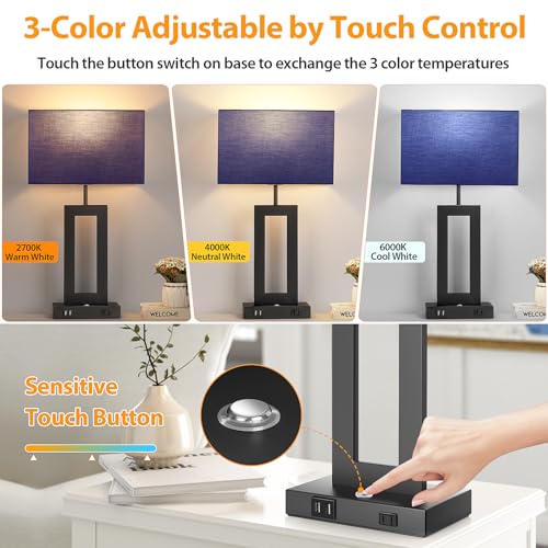 3 Color Temperatures Table Lamps for Bedrooms Set of 2 (2 Count)