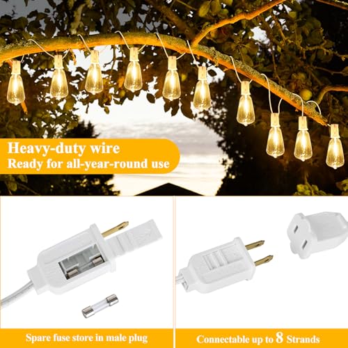 100FT Outdoor String Lights 52 Bulbs