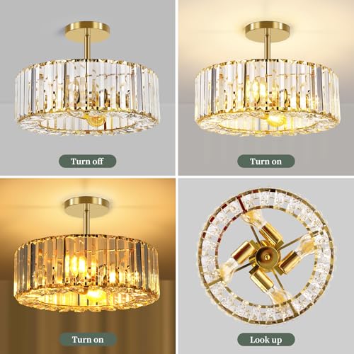 Gold Crystal Chandelier Ceiling Light