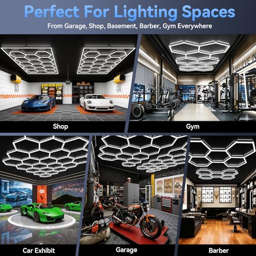 Hexagon 5000K LED Garage Lights