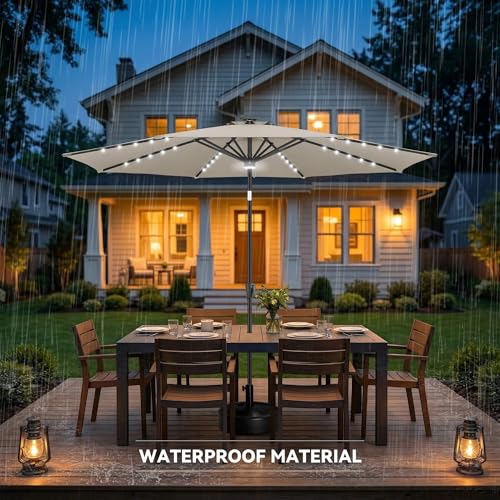 Solar Patio Umbrella with Centre Light