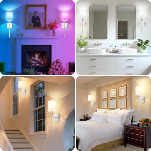 19 Inch Battery Operated Wall Sconces Set of 2 with Remote (2 Count)