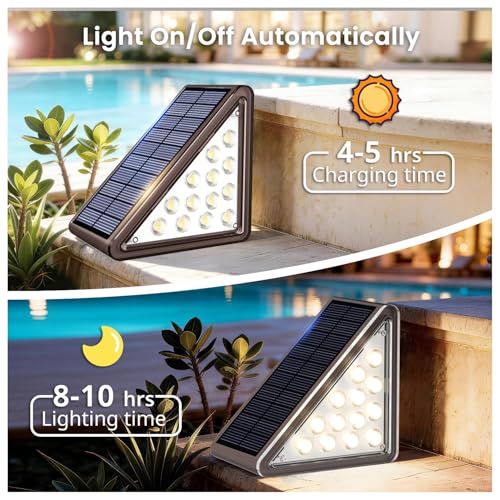 8 Pack Solar Step Lights Outdoor Waterproof (8 Count)