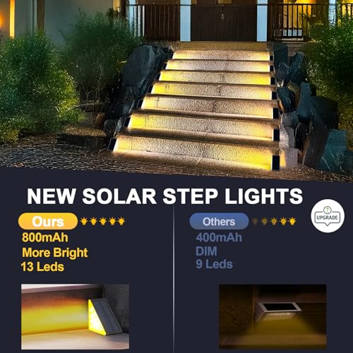 LED Solar Step Lights Waterproof Outdoor Stair Lights (6 Count)