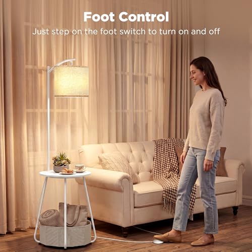 Floor Lamp with Table (White)